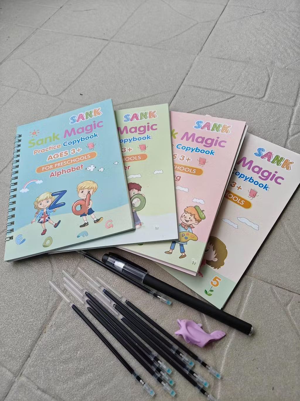 Kid's Magic Reusable CopyBook (10 Refill, 4 Book, 1 Pen, 1 Grip)