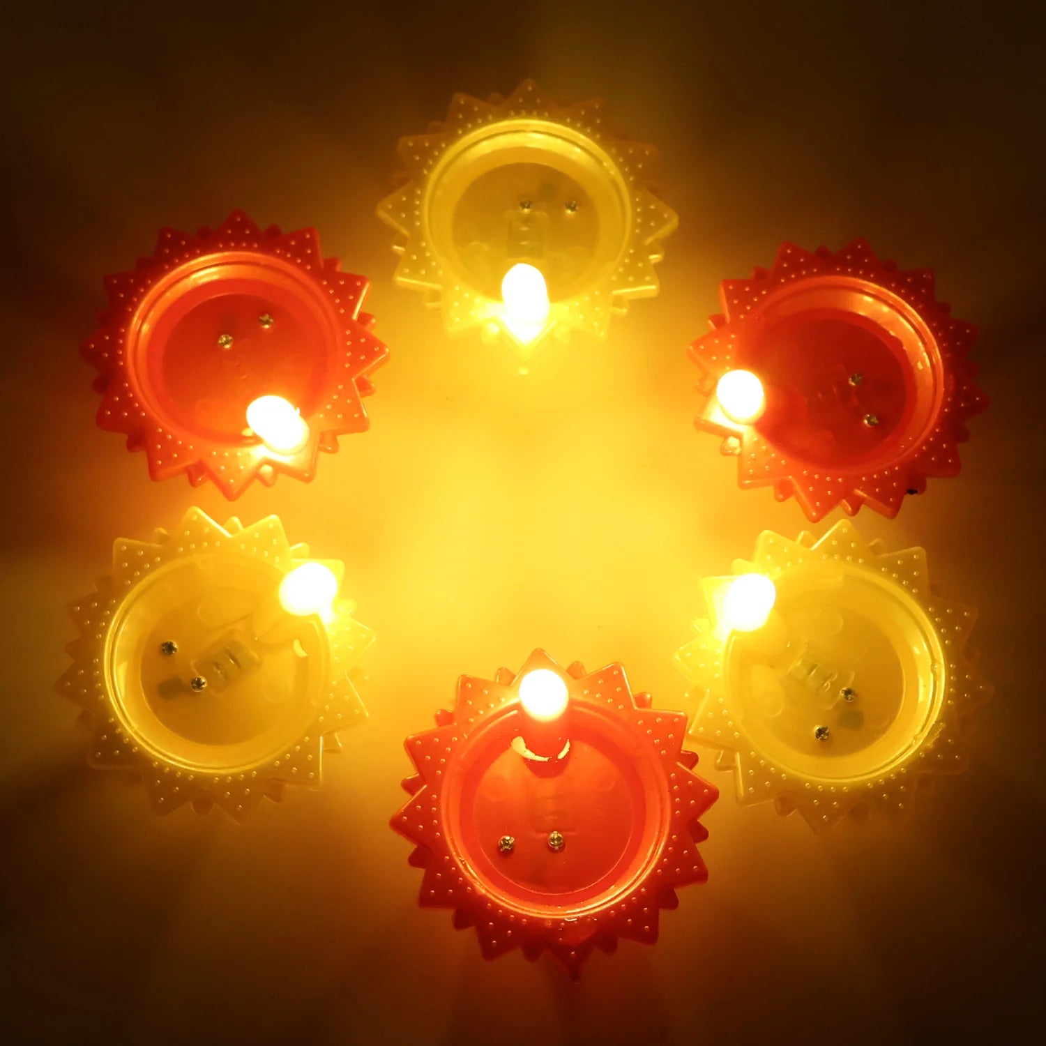 Water Sensor Led Diya Set for Diwali (6 Pcs Set)