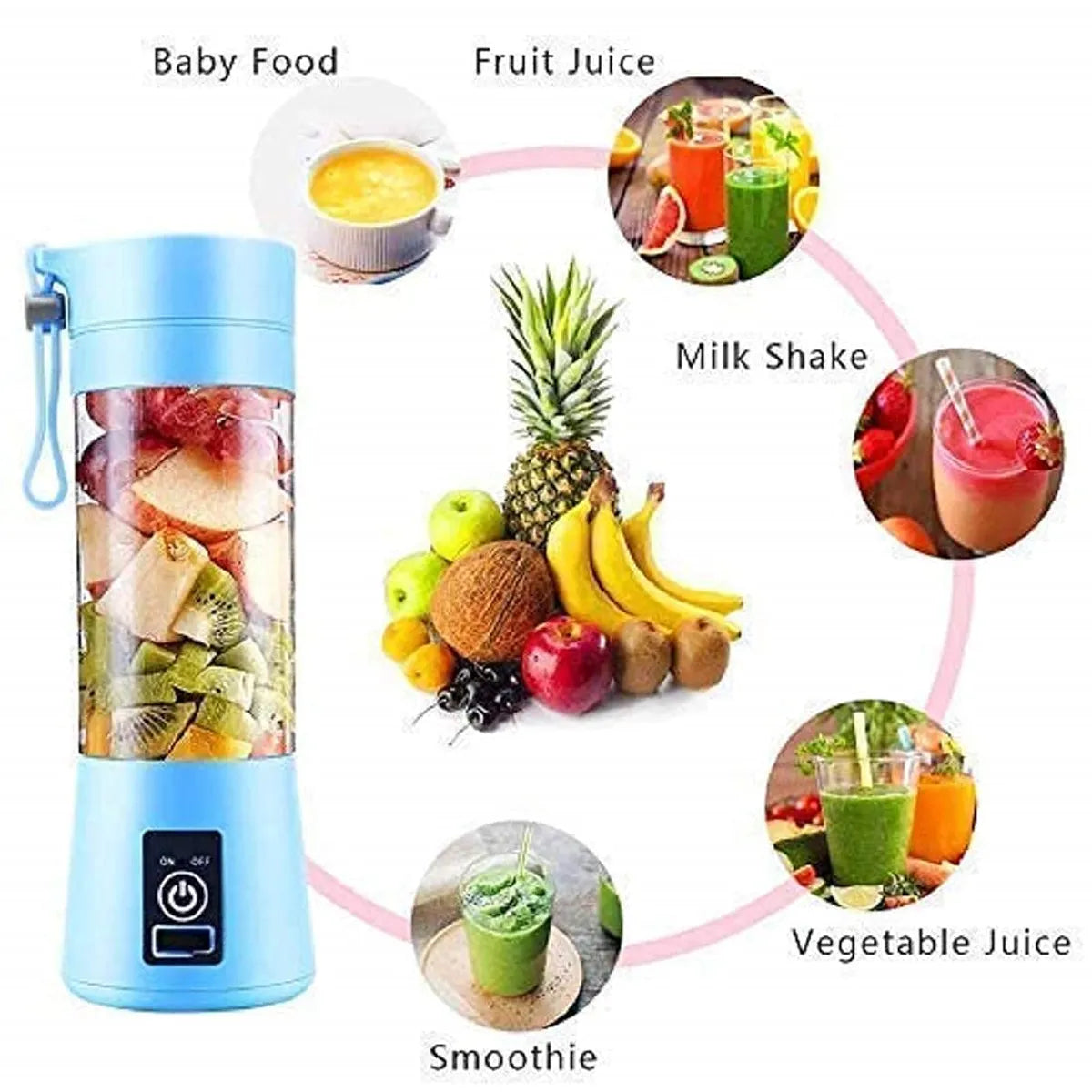 USB Rechargeable Mini Juicer Blender, Electric Juicer