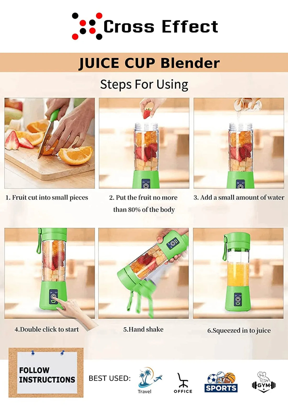 USB Rechargeable Mini Juicer Blender, Electric Juicer