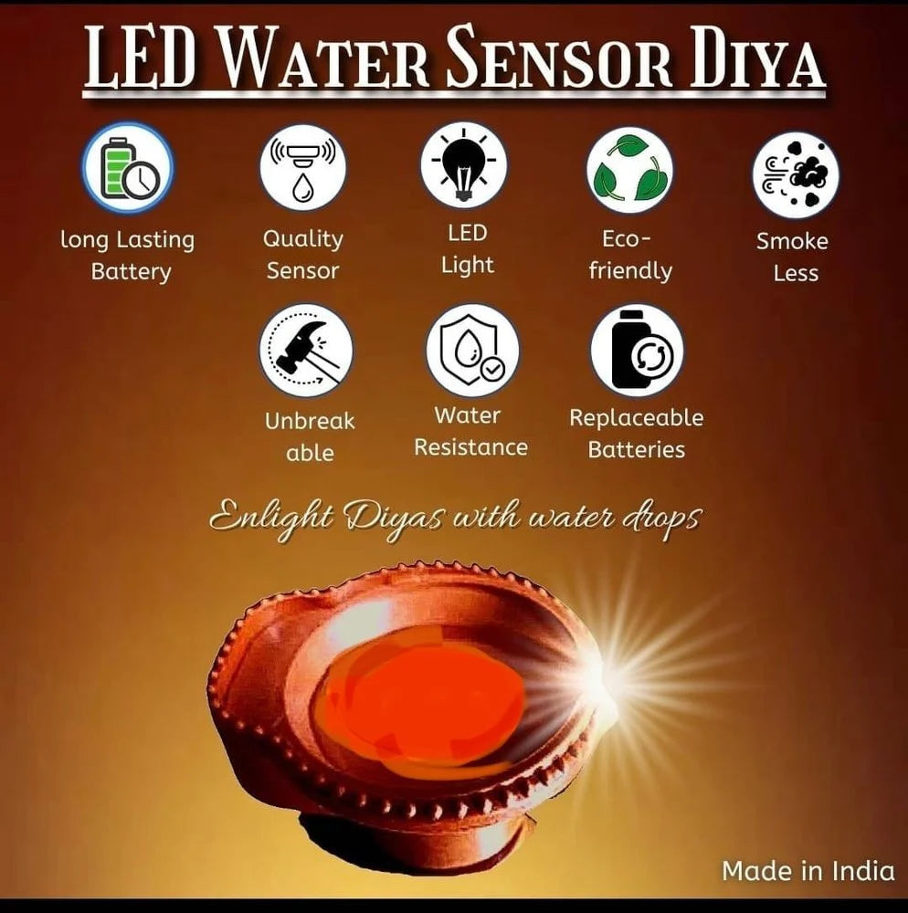 LED Water Sensor Diya  ( PACK OF 12 ₹599 )