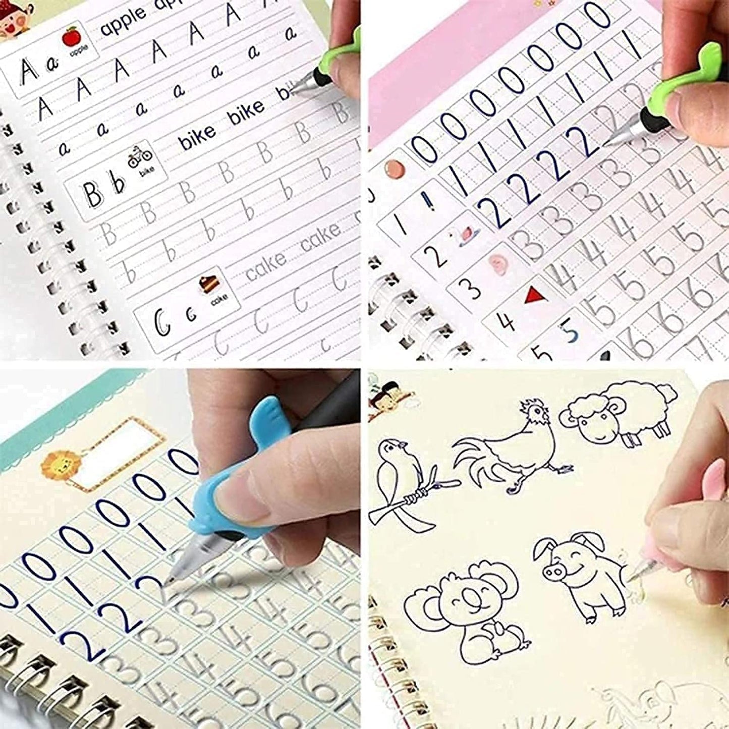 Kid's Magic Reusable CopyBook (10 Refill, 4 Book, 1 Pen, 1 Grip)