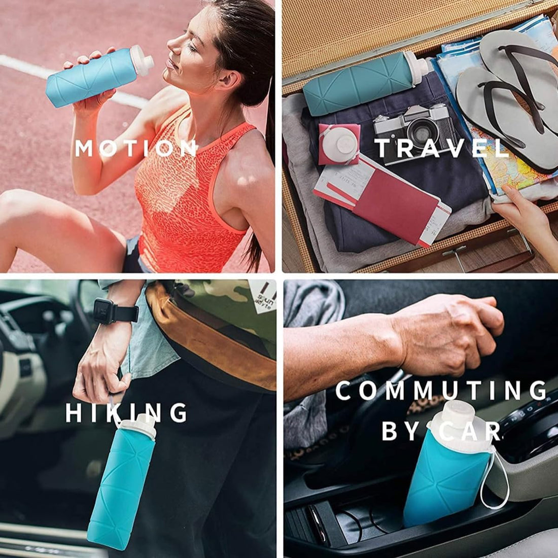 Collapsible Leakproof  Silicone Foldable Water Bottle