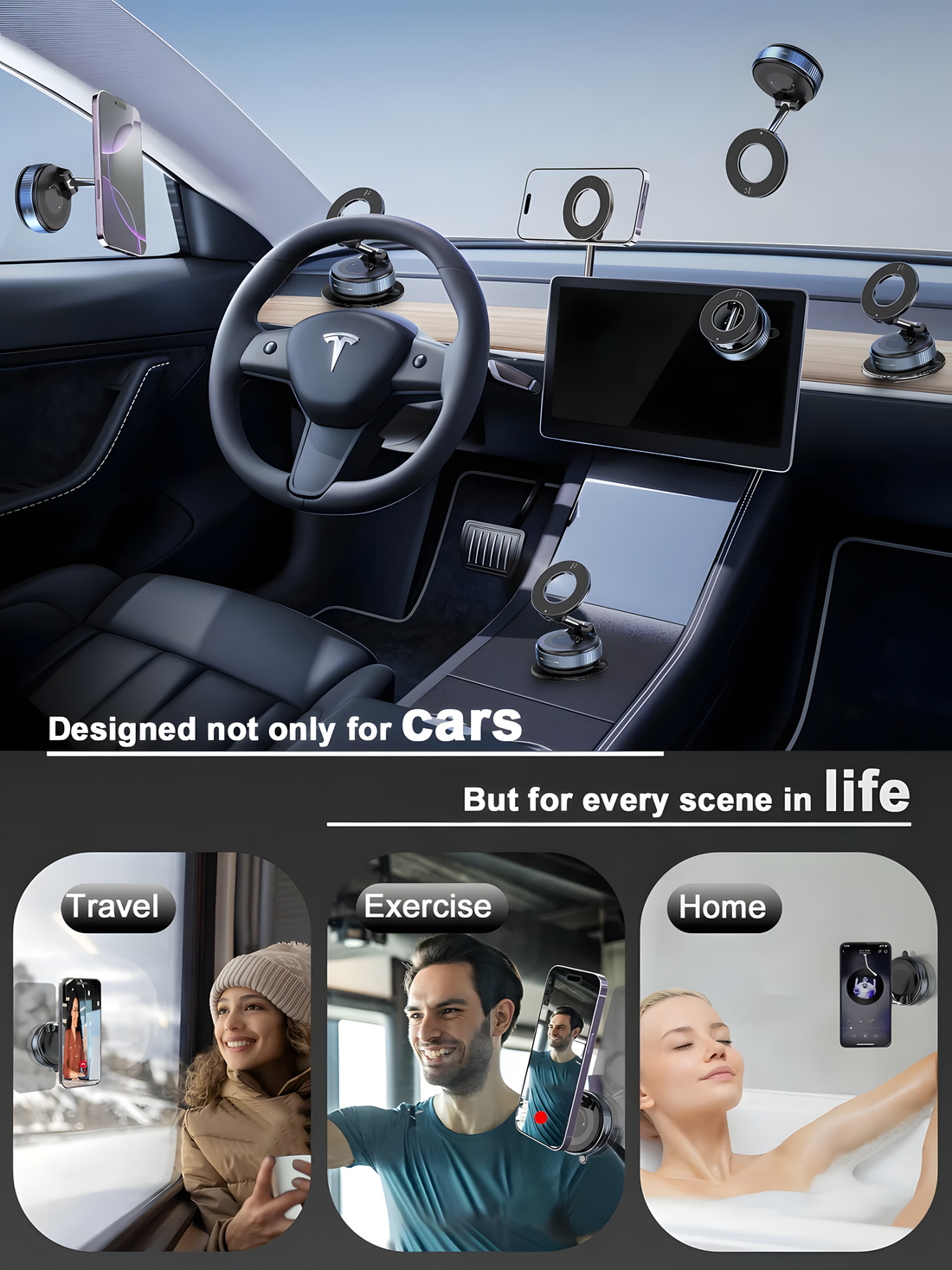 Vacuum Magnetic Suction Car Phone Holder