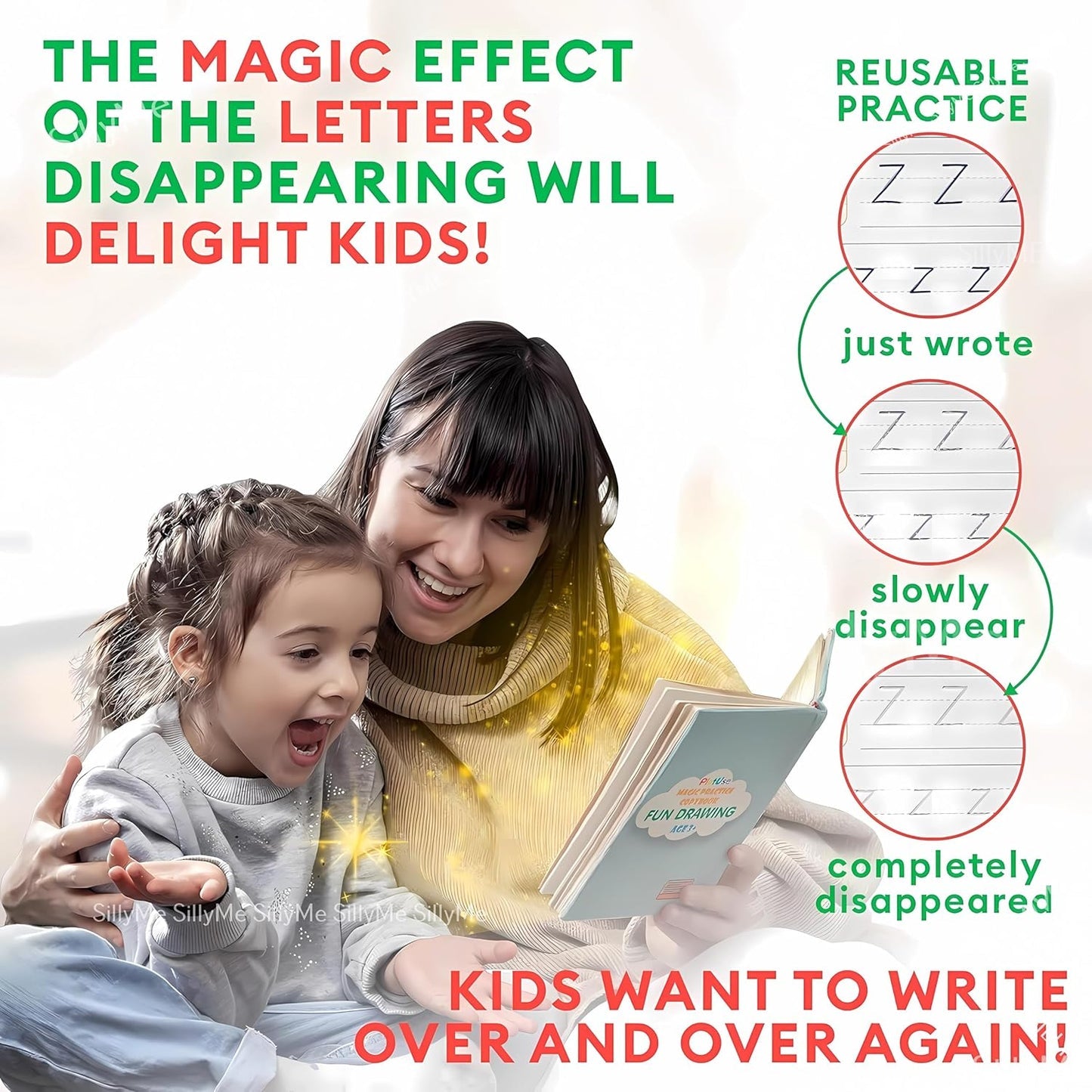 Kid's Magic Reusable CopyBook (10 Refill, 4 Book, 1 Pen, 1 Grip)