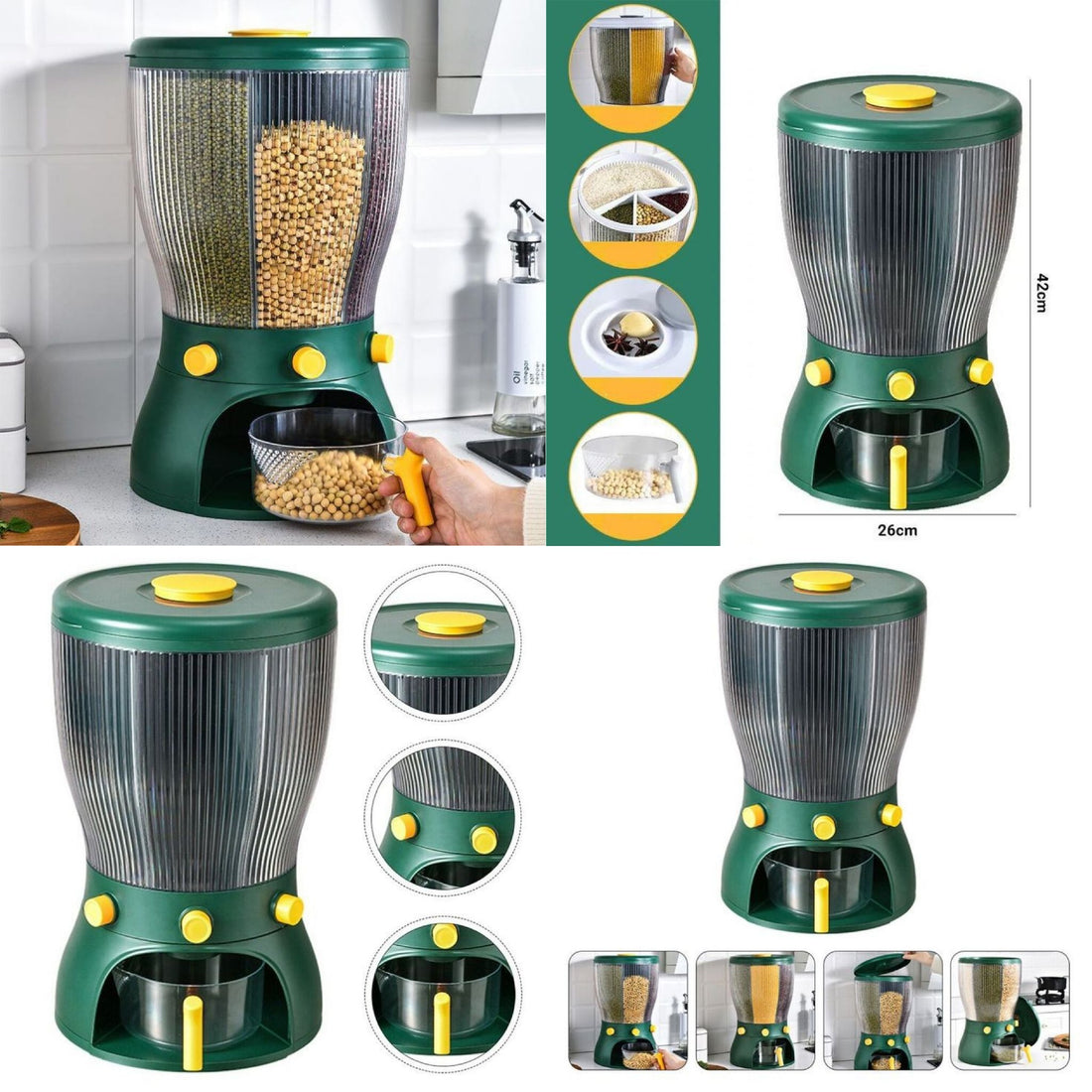 4in1 Push Button Container (Large Size)