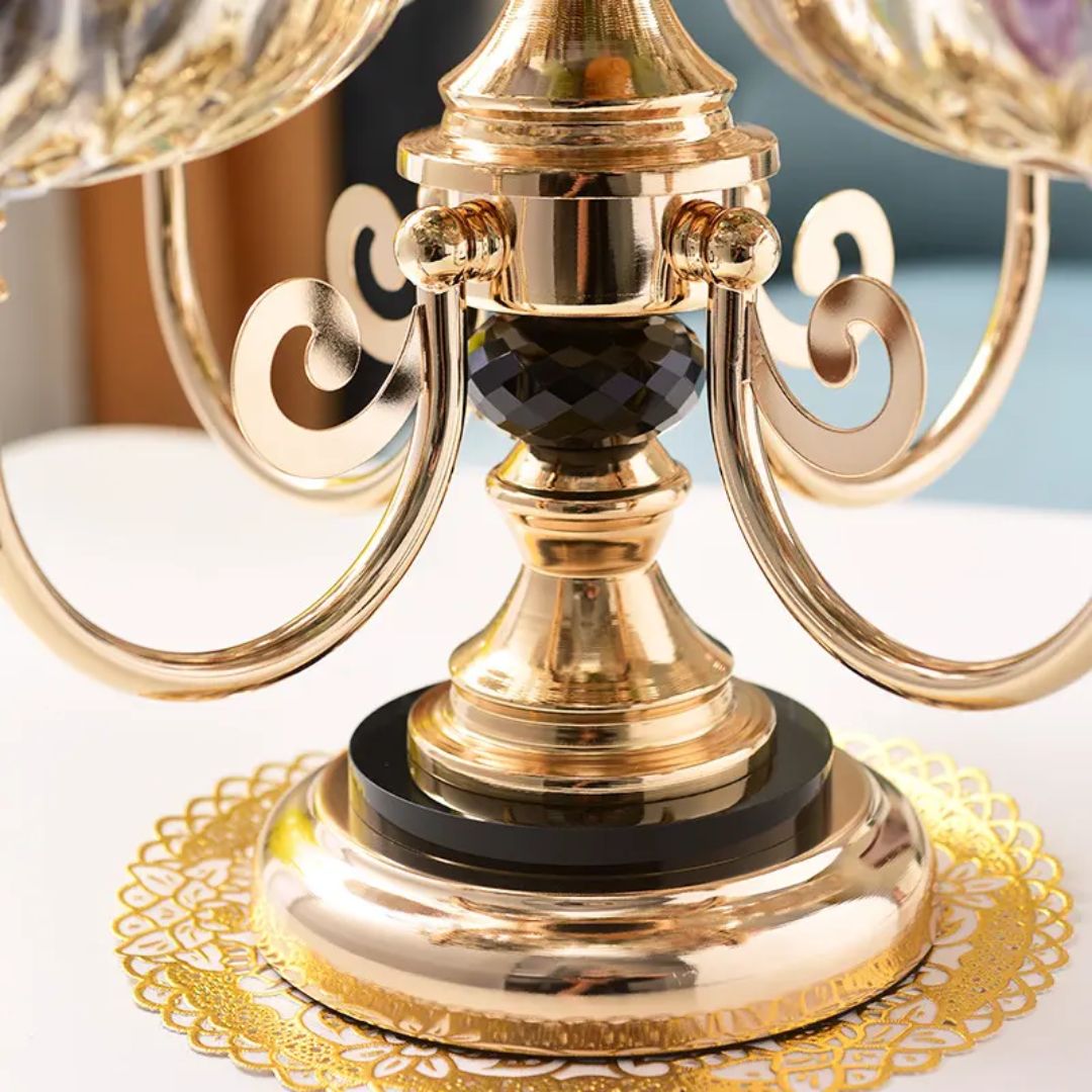 Luxury 5 Bowl Revolving Fruits & Dryfruit Tray (Gold)