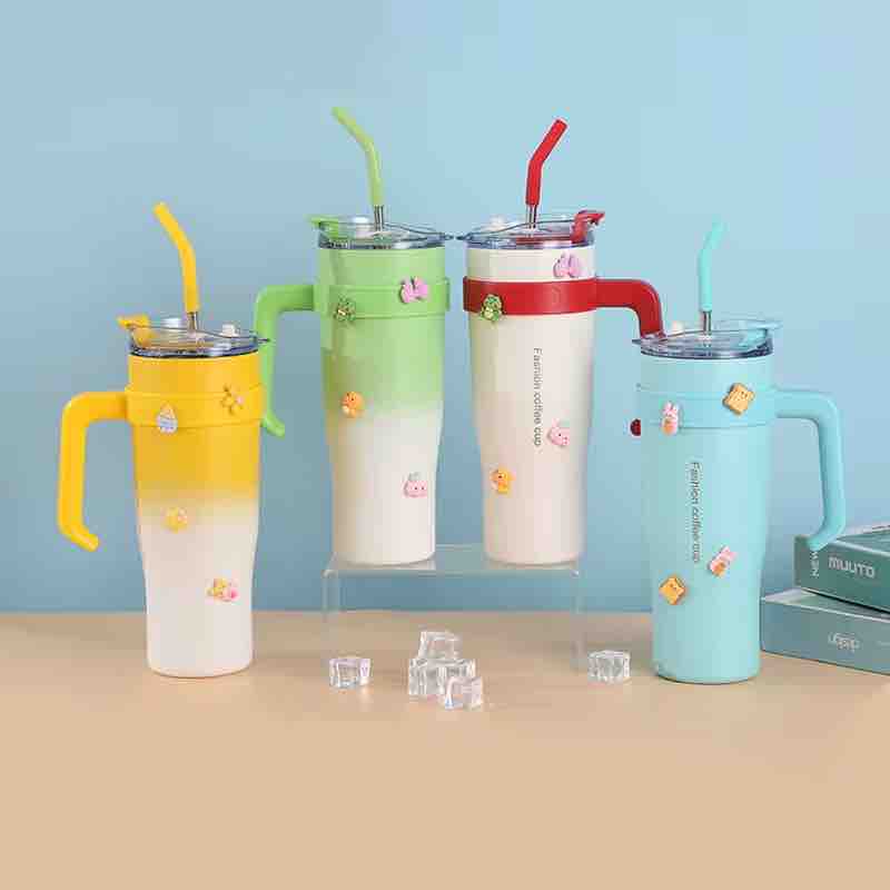 Sip in Style Tumbler with Handle and Straw Lid