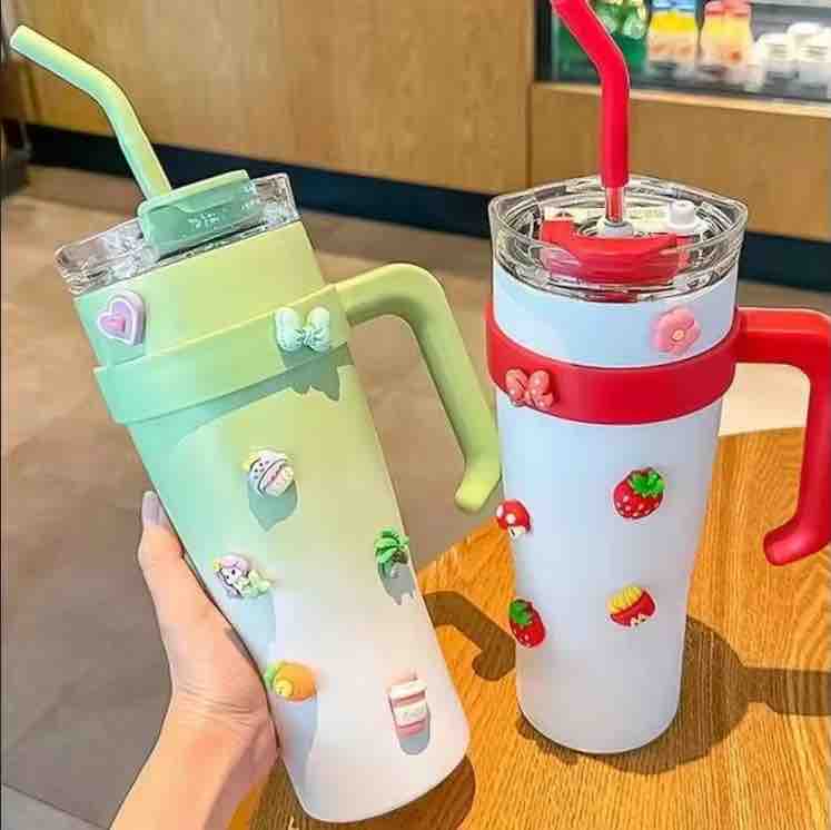 Sip in Style Tumbler with Handle and Straw Lid