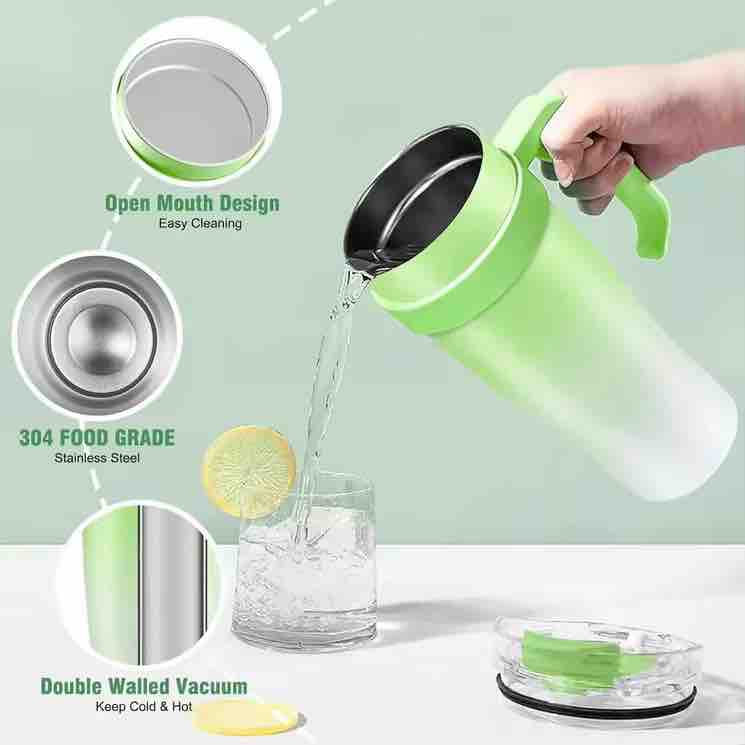 Sip in Style Tumbler with Handle and Straw Lid