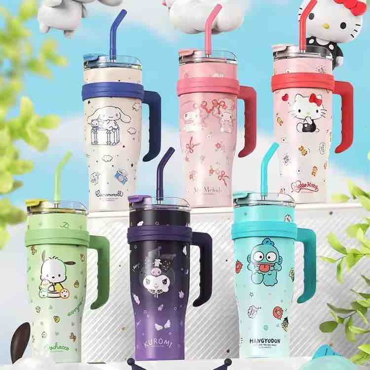 Hangyodon Tumbler with Handle & Steel Straw