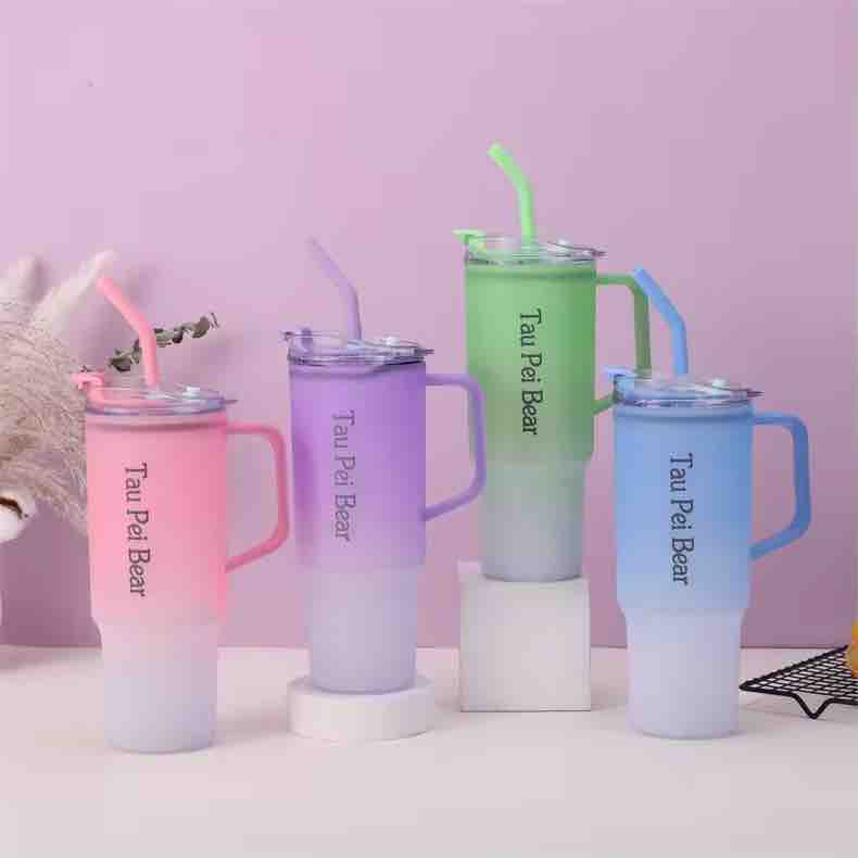 Tau Pei Bear Pink Ombre Water Tumbler Set