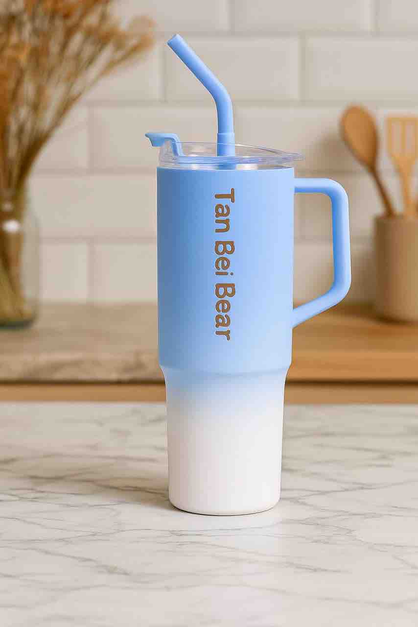 Tau Pei Bear Pink Ombre Water Tumbler Set