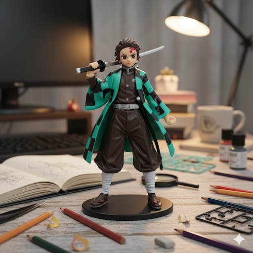 Demon Slayer Anime Tanjiro Kamado Action Figure ( 18 Cm )